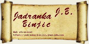 Jadranka Binjić vizit kartica